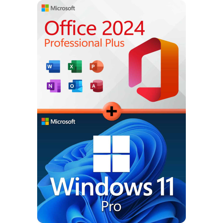 Combo Windows 11 Professional ESD + Office 2024 Professional Plus Offerta Combo Ingrosso - Attivazione Telefonica